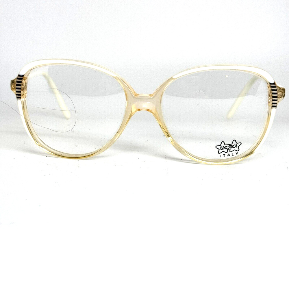 luxottica 4117 Eyeglasses Frames White Clear Full Rim Vintage Retro‎ H15276